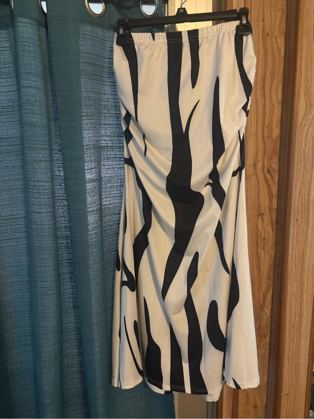 Black and White Abstract Print Women's Dress